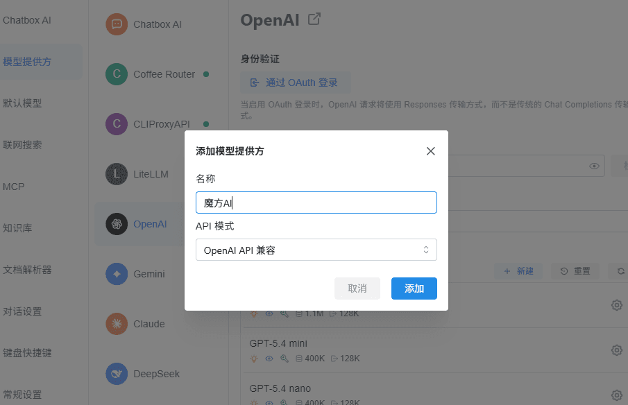 填写 Provider 名称并选择 Claude API Compatible